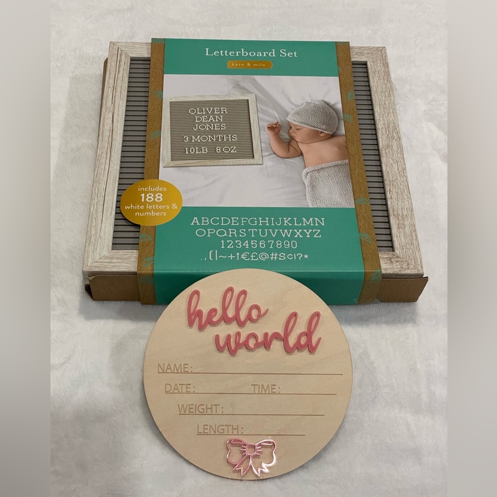 Letterboard Set with Pink Hello World Sign